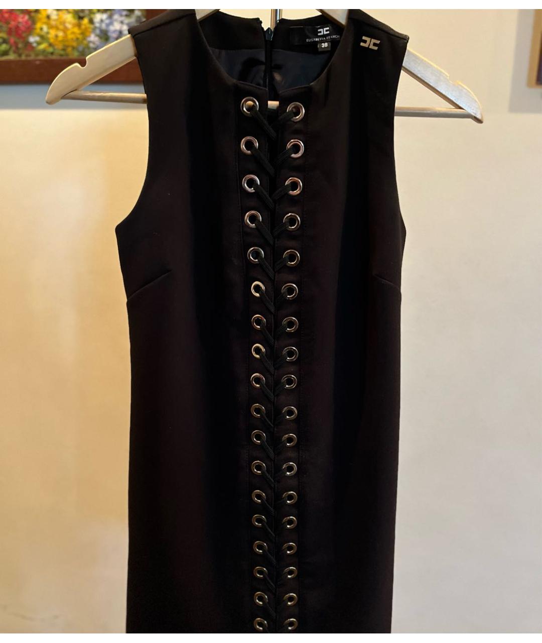 ELISABETTA FRANCHI Черное полиэстеровое коктейльное платье, фото 4