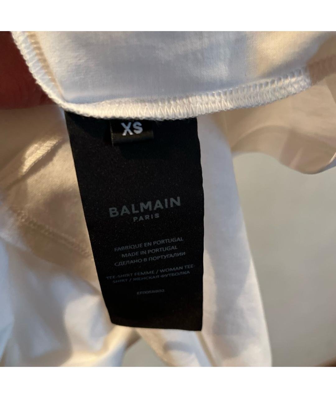BALMAIN Белая хлопковая футболка, фото 5