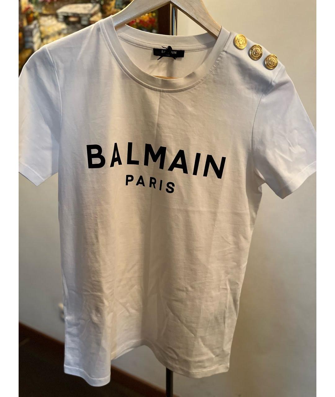 BALMAIN Белая хлопковая футболка, фото 6