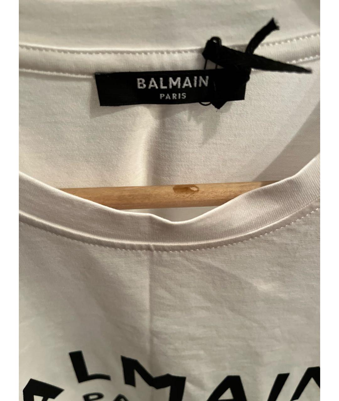 BALMAIN Белая хлопковая футболка, фото 2