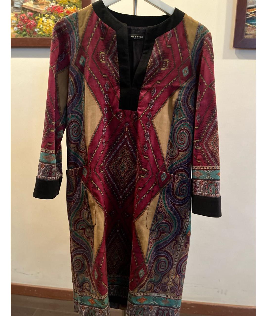 ETRO Мульти хлопковое повседневное платье, фото 5