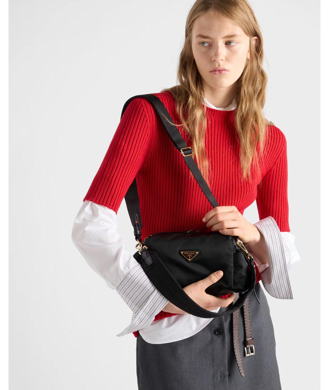 PRADA Черная нейлоновая сумка через плечо, фото 4