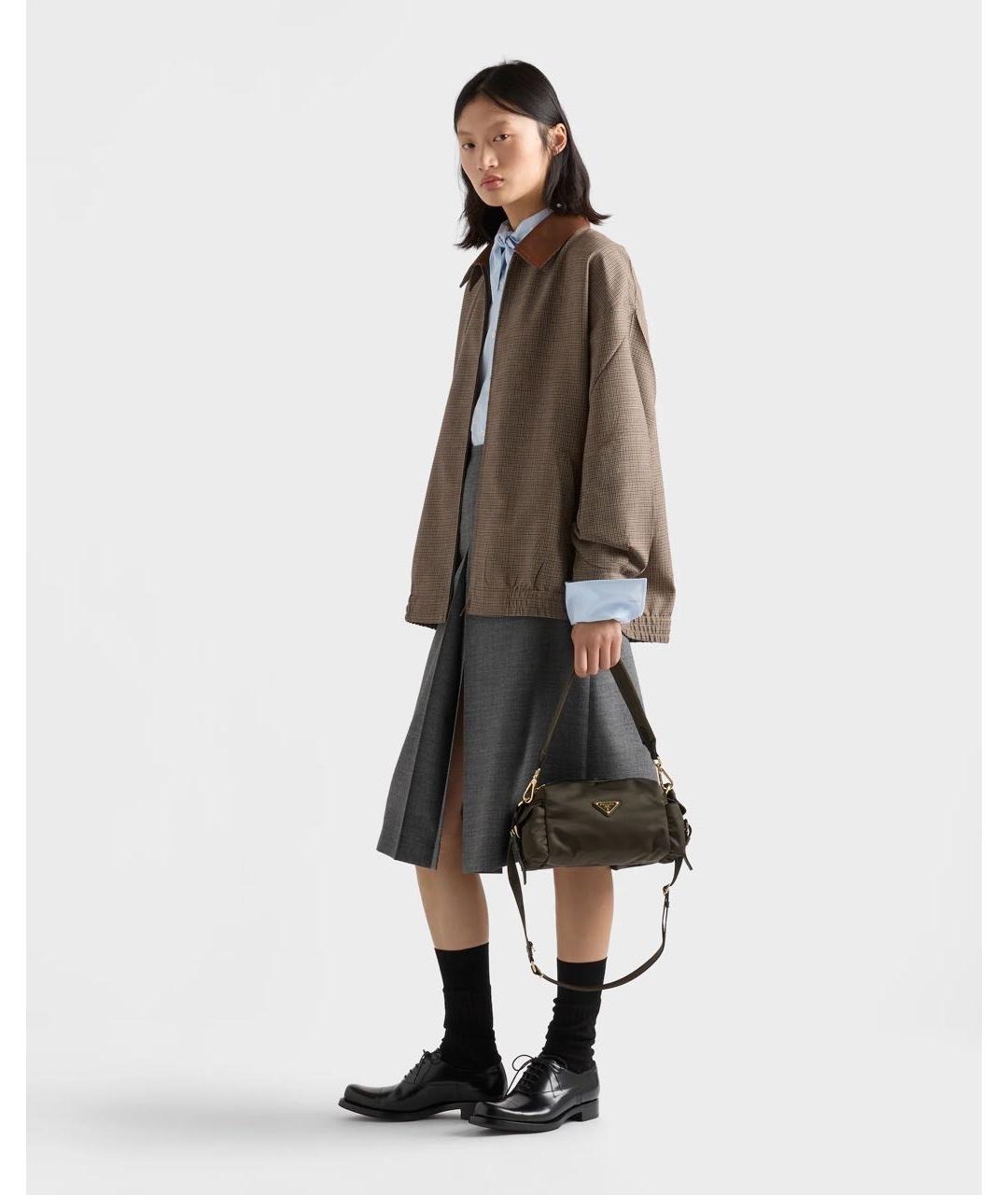 PRADA Хаки нейлоновая сумка через плечо, фото 4