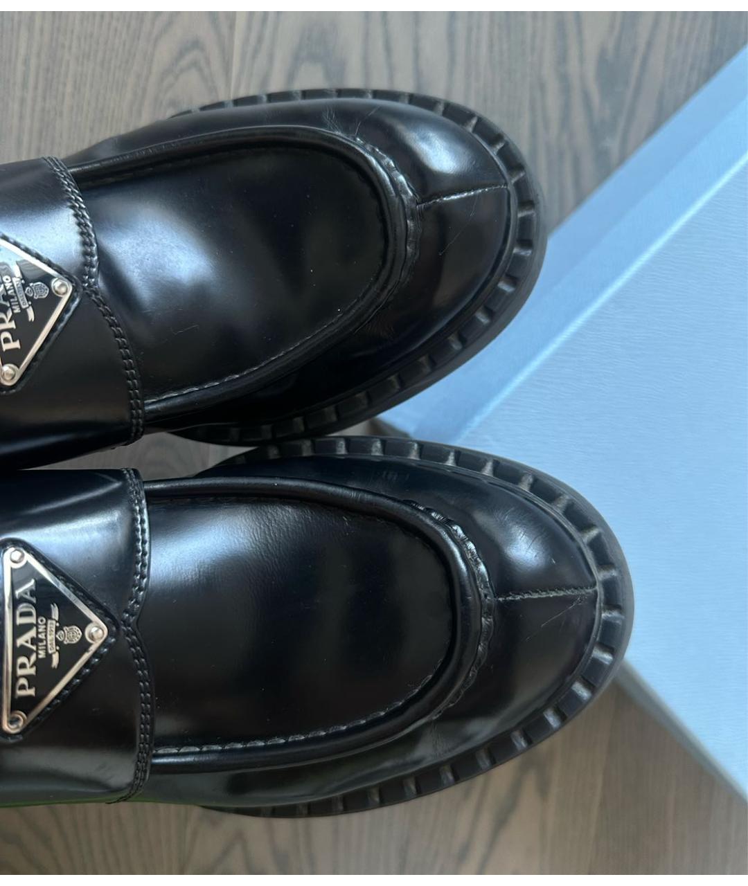 PRADA Черные кожаные лоферы, фото 7