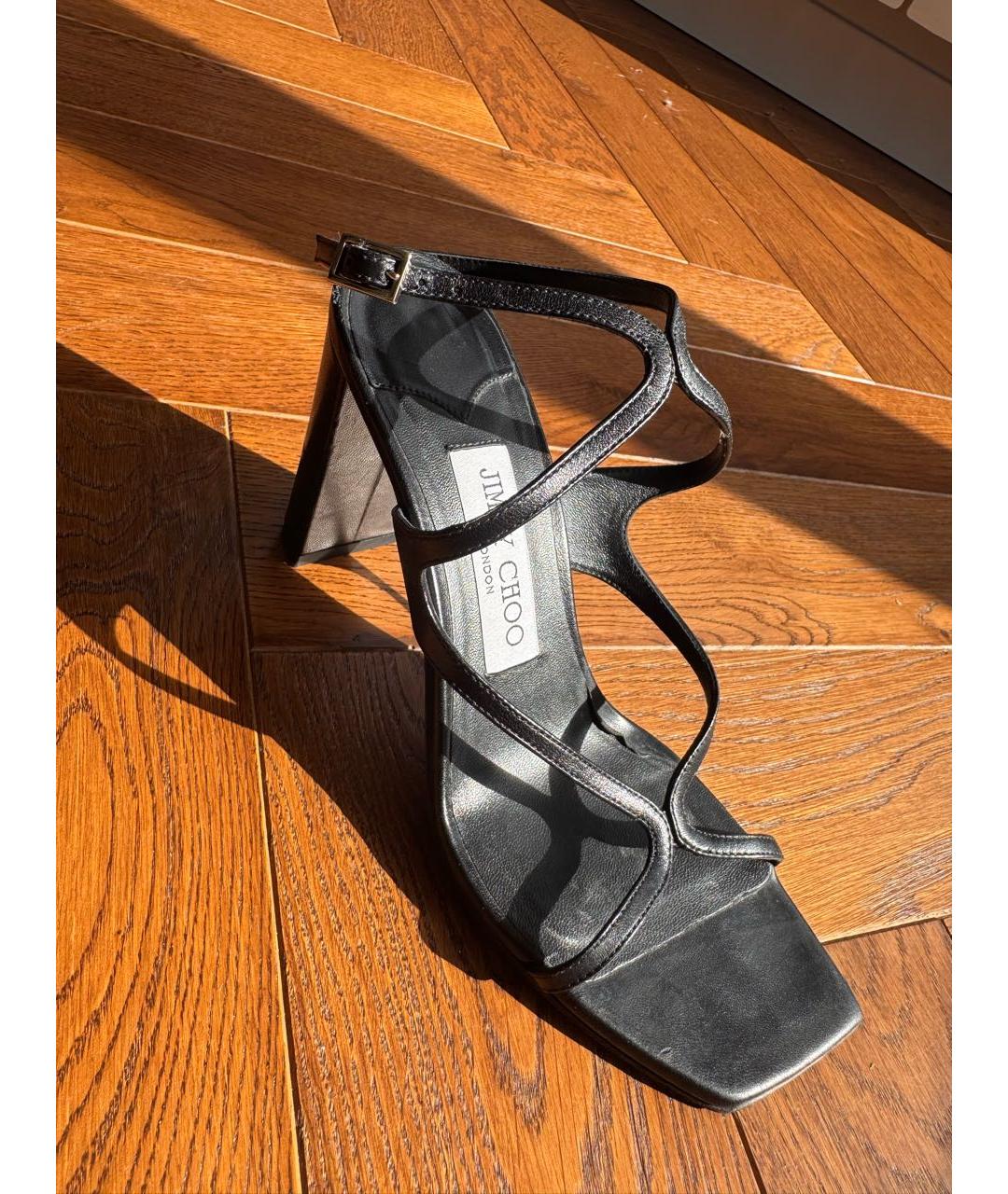 JIMMY CHOO Черные кожаные босоножки, фото 2