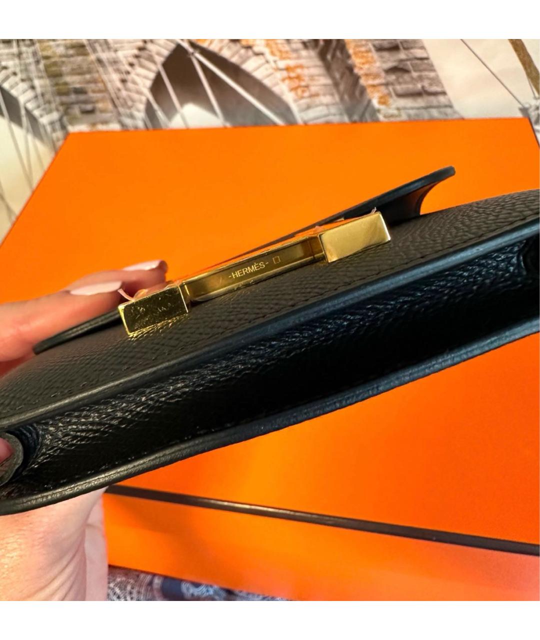 HERMES Черная кожаная поясная сумка, фото 7