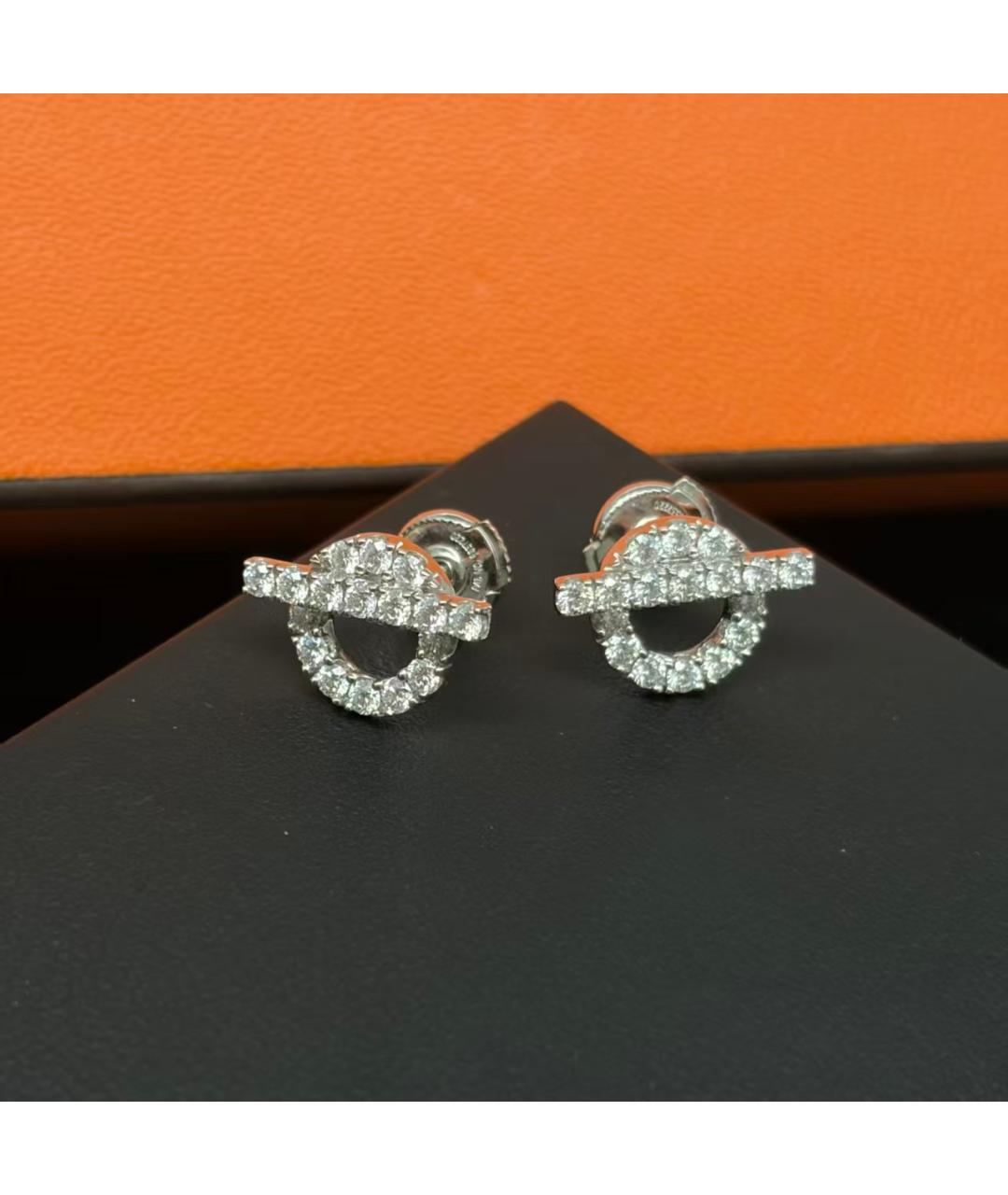 HERMES Серебряные серьги из белого золота, фото 4