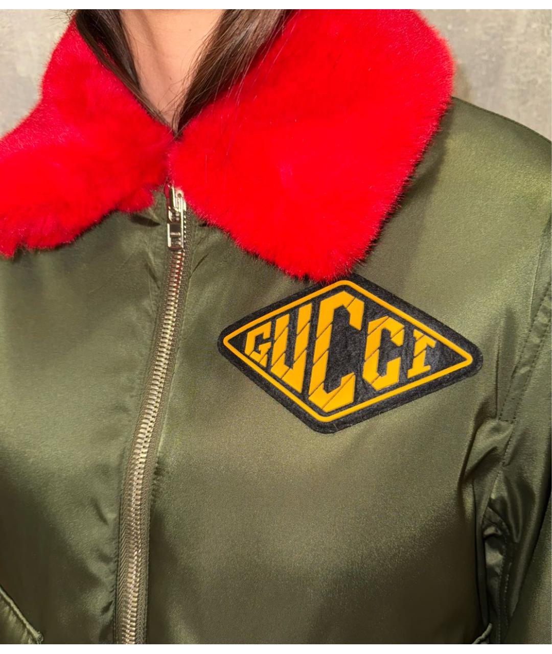 GUCCI Зеленая полиамидовая куртка, фото 8