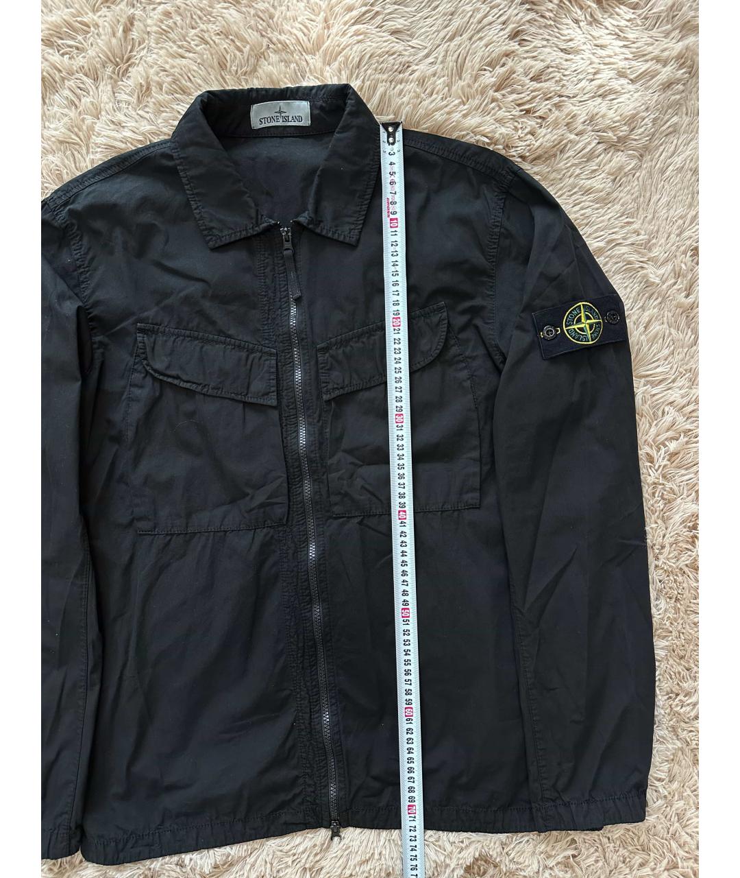 STONE ISLAND Черная хлопковая куртка, фото 3