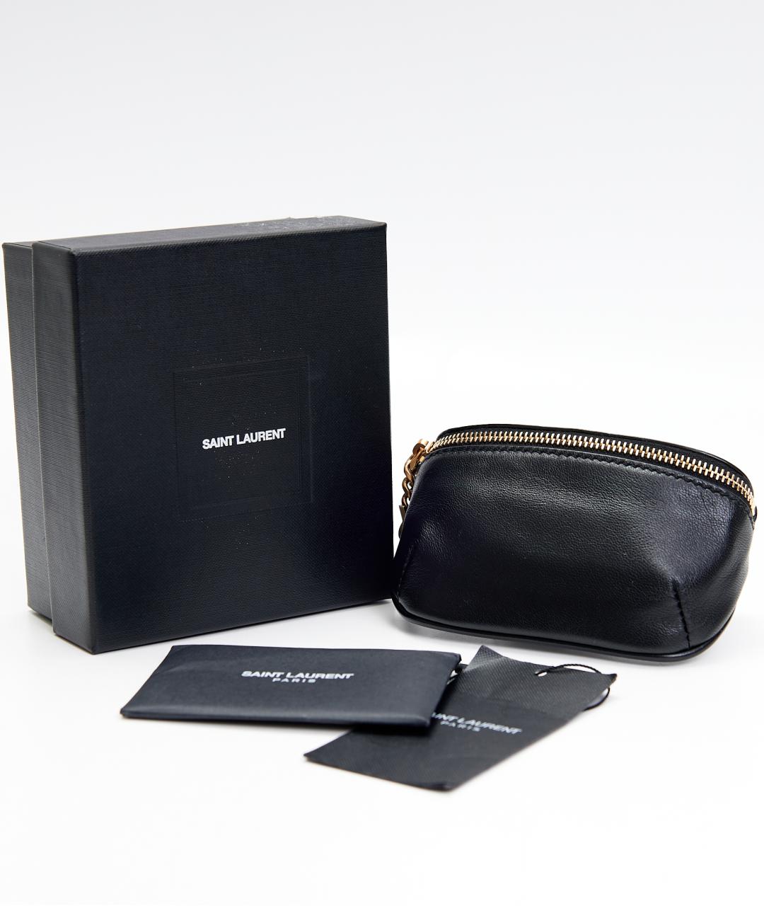SAINT LAURENT Черная кожаная поясная сумка, фото 6