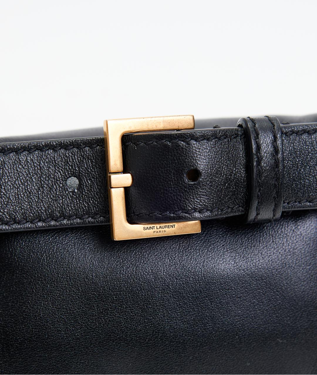 SAINT LAURENT Черная кожаная поясная сумка, фото 5