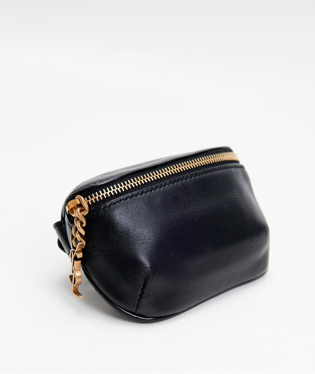 SAINT LAURENT Черная кожаная поясная сумка, фото 2