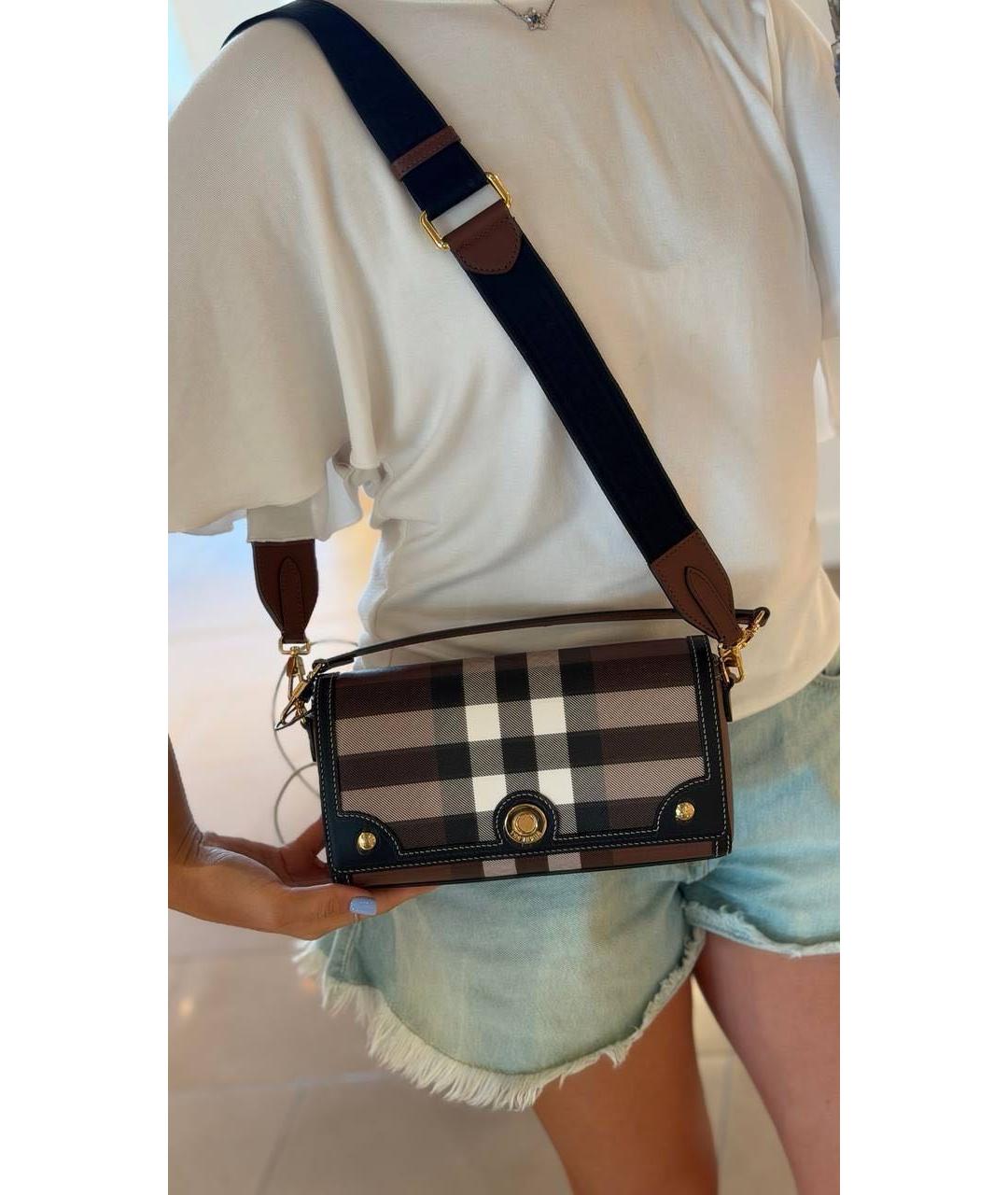 BURBERRY Коричневая сумка через плечо из канвы, фото 3