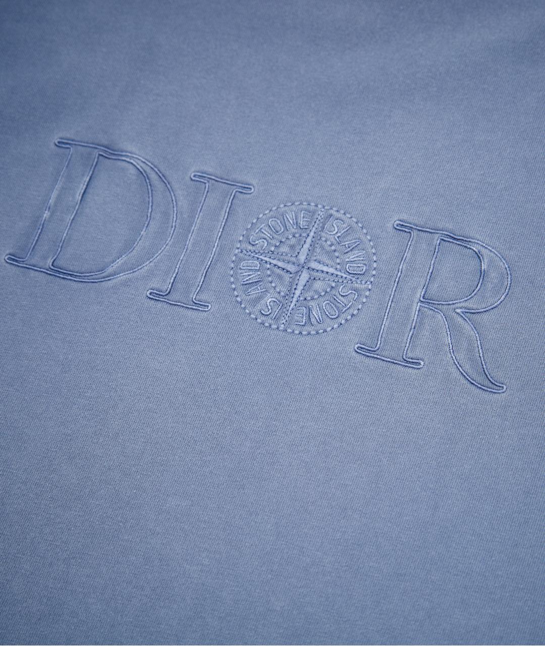 CHRISTIAN DIOR Синяя хлопковая футболка, фото 4