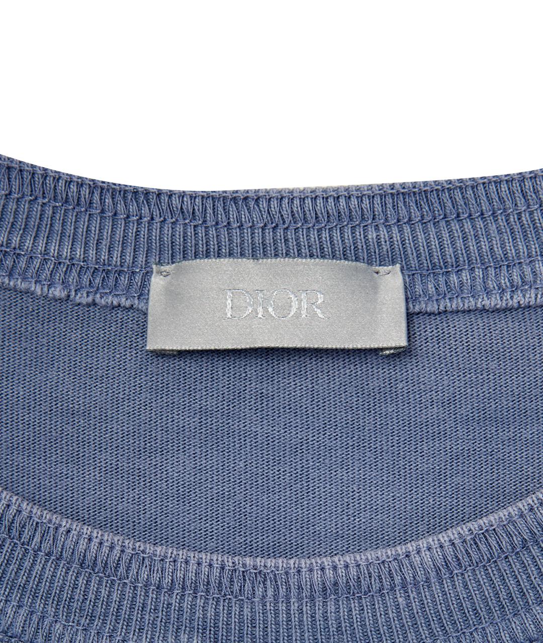 CHRISTIAN DIOR Синяя хлопковая футболка, фото 8