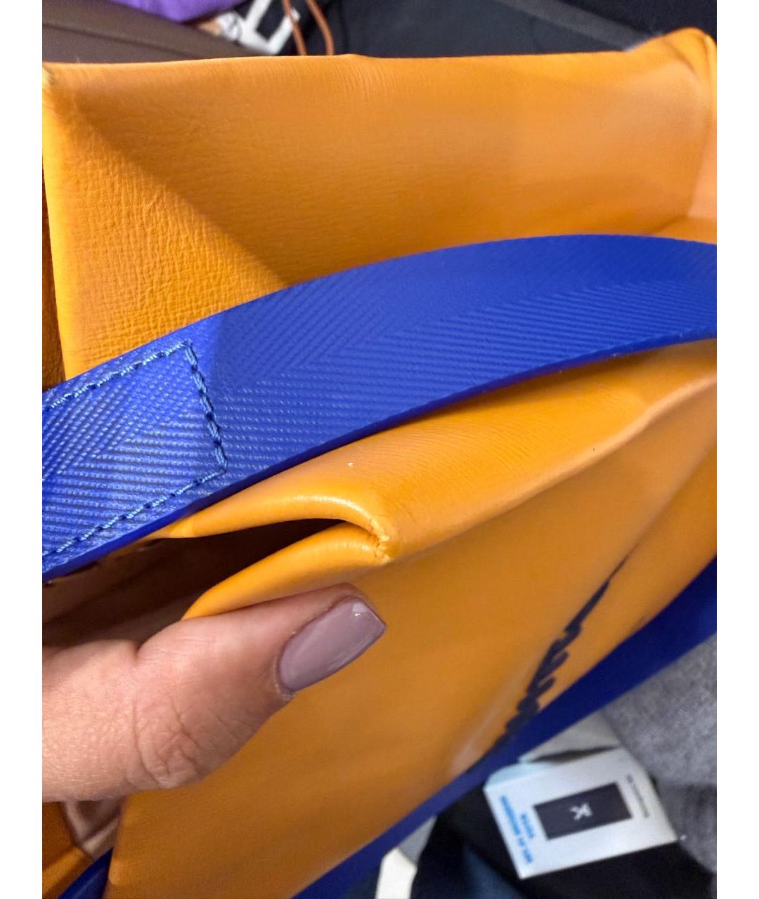 LOUIS VUITTON Оранжевая сумка тоут из канвы, фото 6