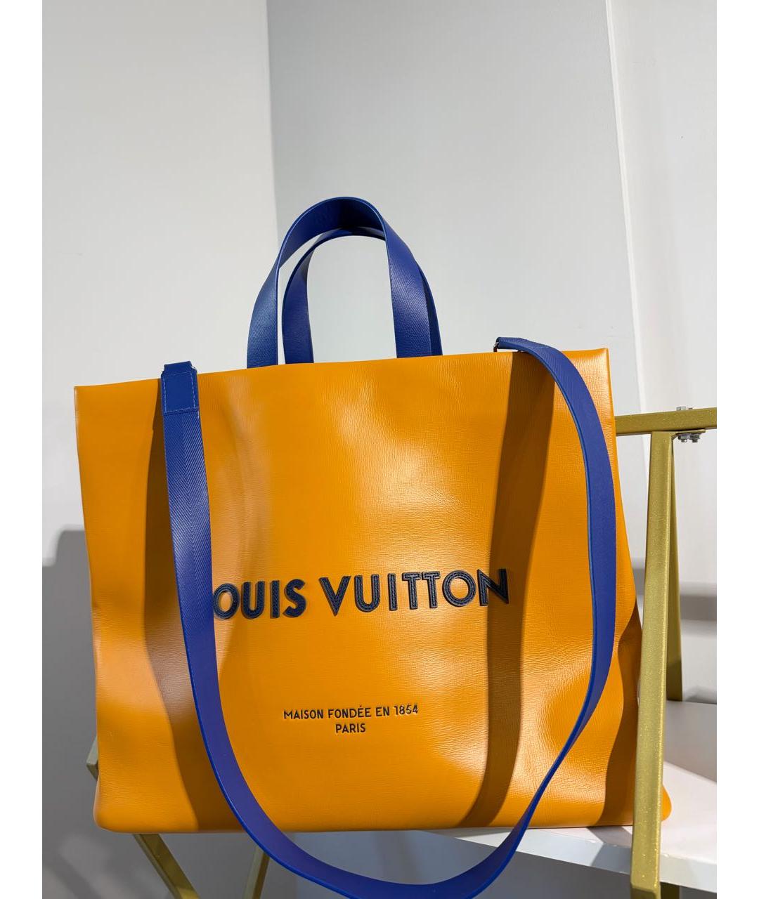 LOUIS VUITTON Оранжевая сумка тоут из канвы, фото 9