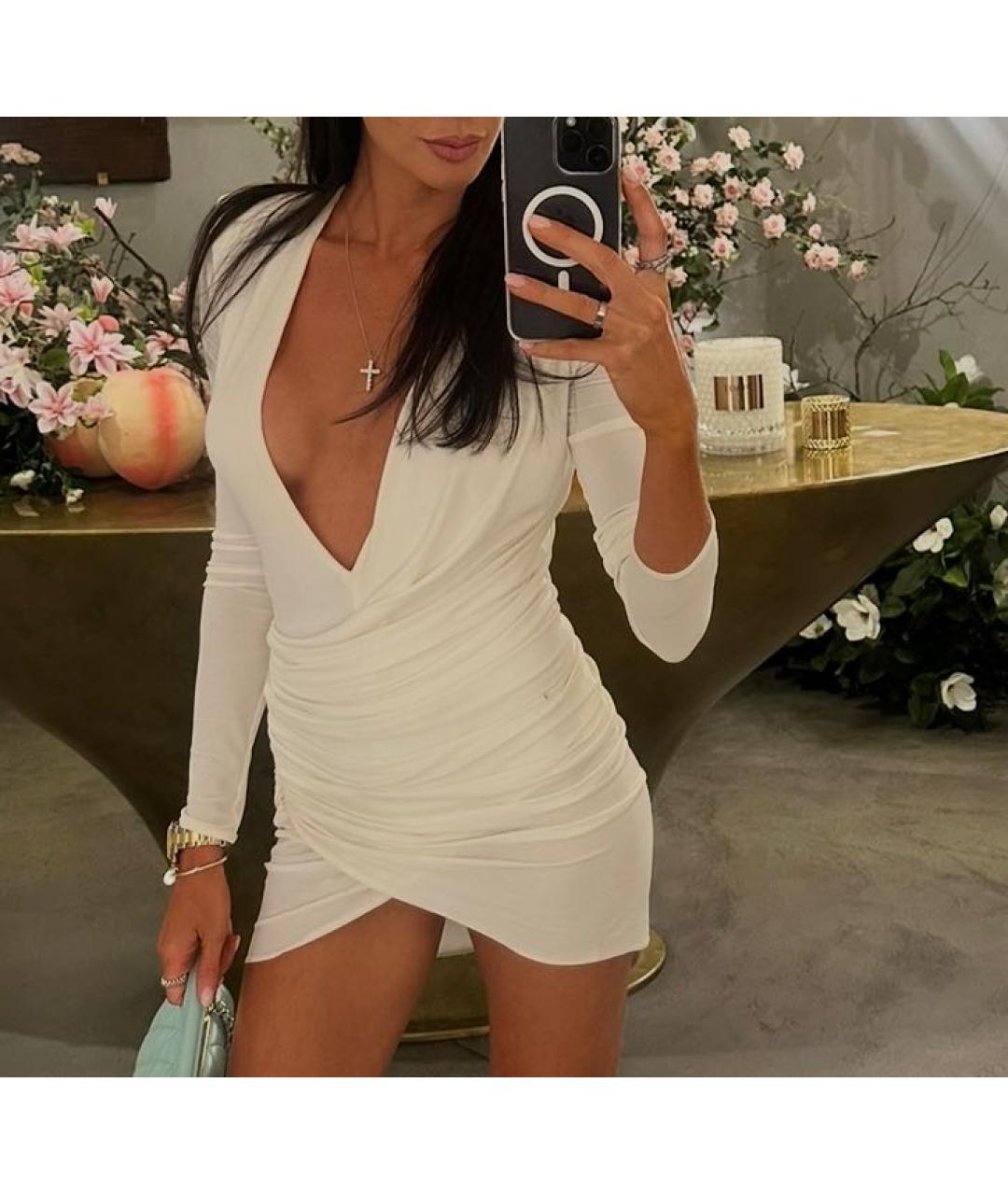 ALEXANDRE VAUTHIER Белое вискозное вечернее платье, фото 6