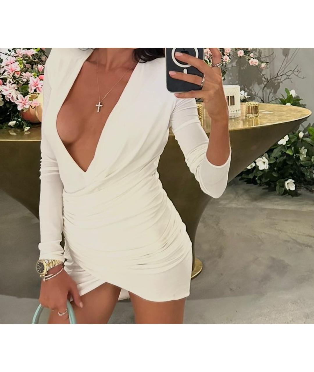 ALEXANDRE VAUTHIER Белое вискозное вечернее платье, фото 5