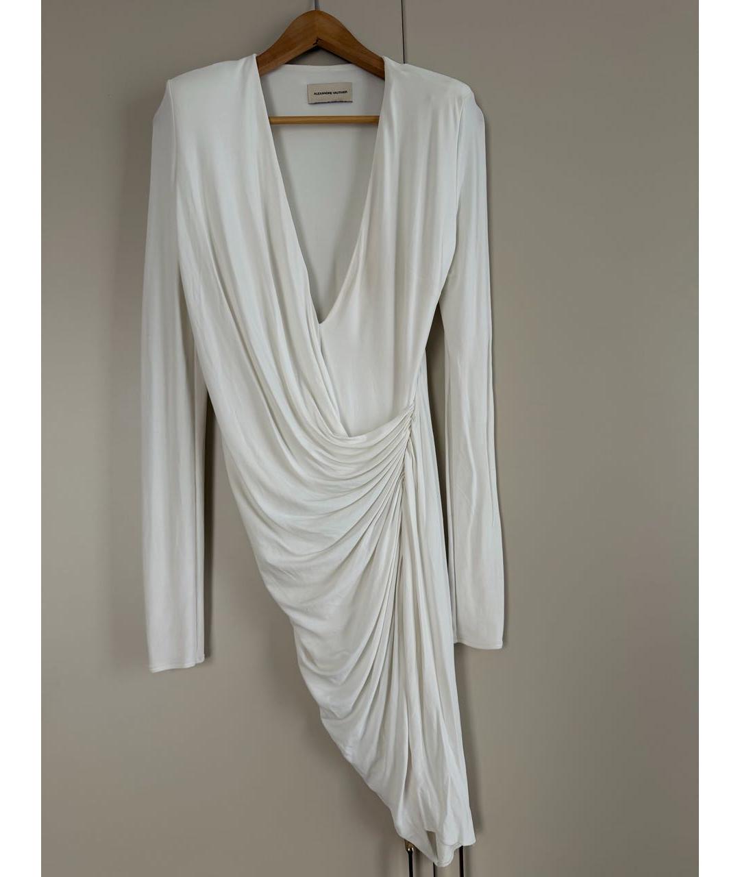 ALEXANDRE VAUTHIER Белое вискозное вечернее платье, фото 4