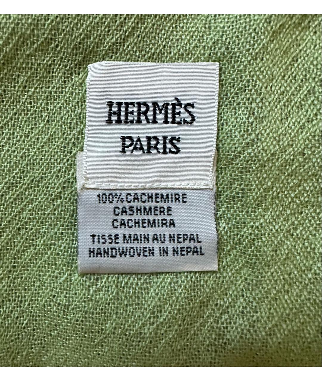 HERMES Салатовый платок, фото 5