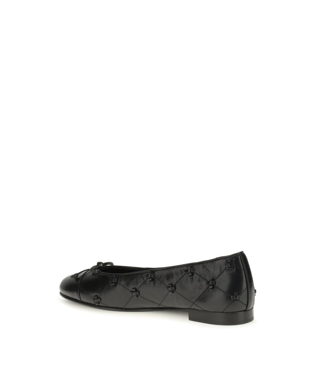 TORY BURCH Черные кожаные балетки, фото 3