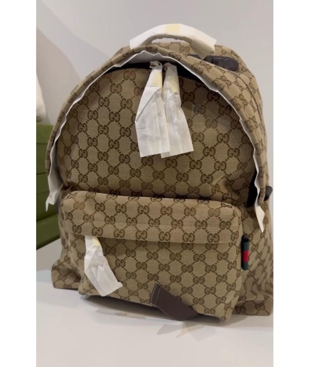 GUCCI Бежевый тканевый рюкзак, фото 7