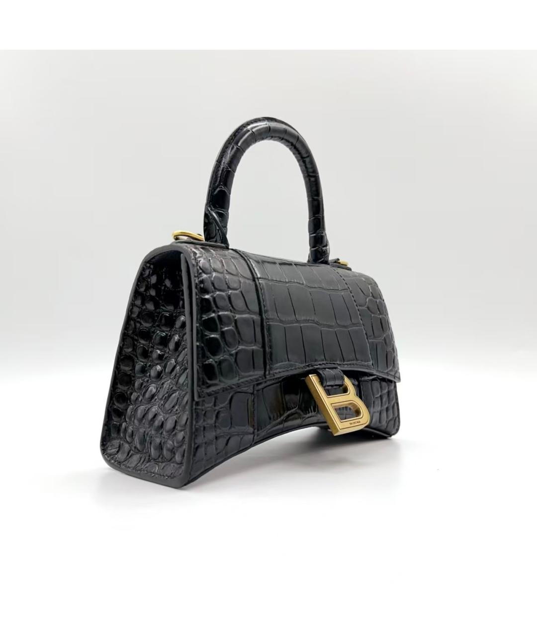 BALENCIAGA Черная кожаная сумка через плечо, фото 4
