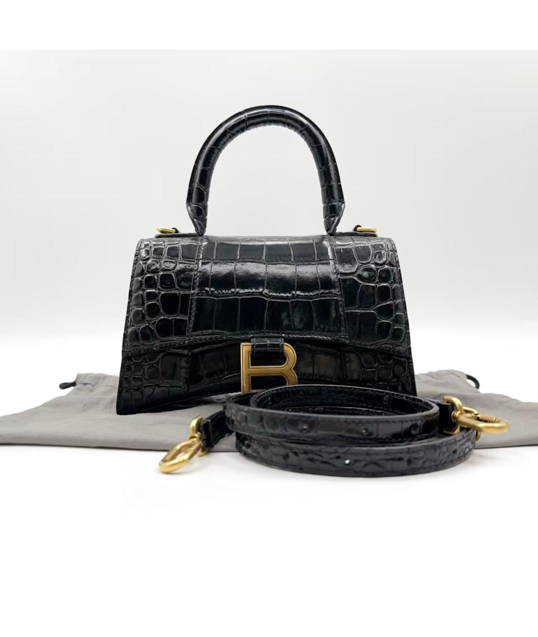 BALENCIAGA Черная кожаная сумка через плечо, фото 2