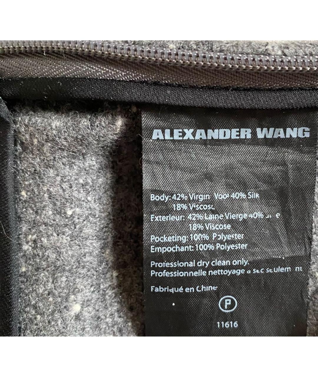 ALEXANDER WANG Серые шерстяные брюки узкие, фото 5