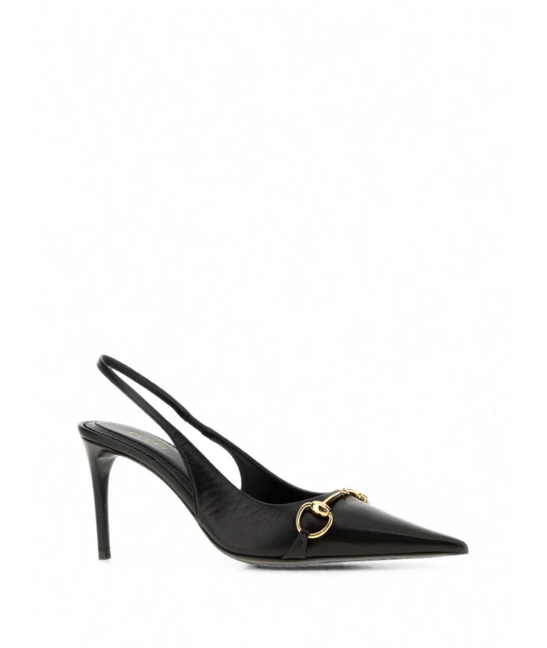 GUCCI Черные кожаные туфли, фото 2