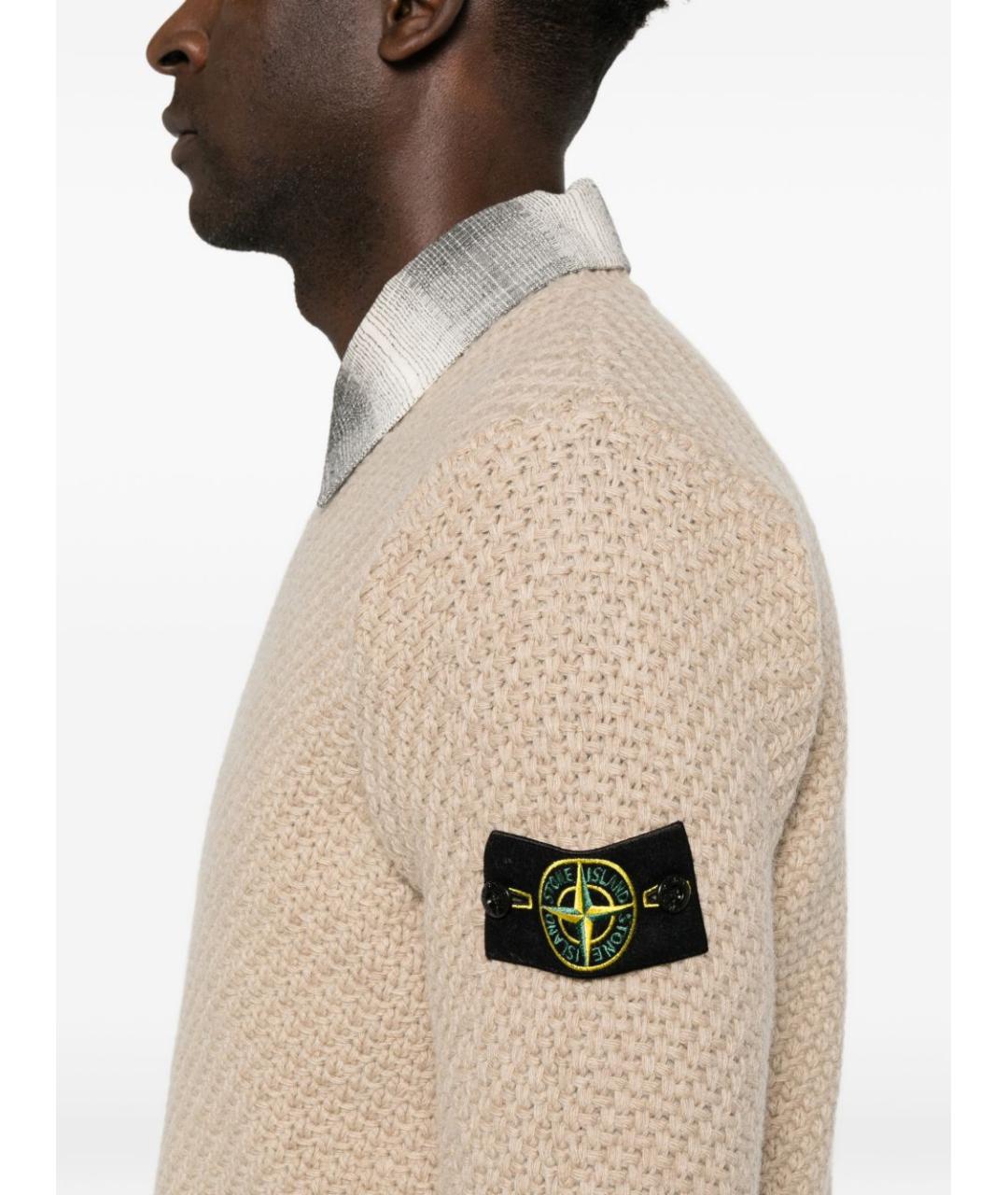 STONE ISLAND Коричневый джемпер / свитер, фото 3