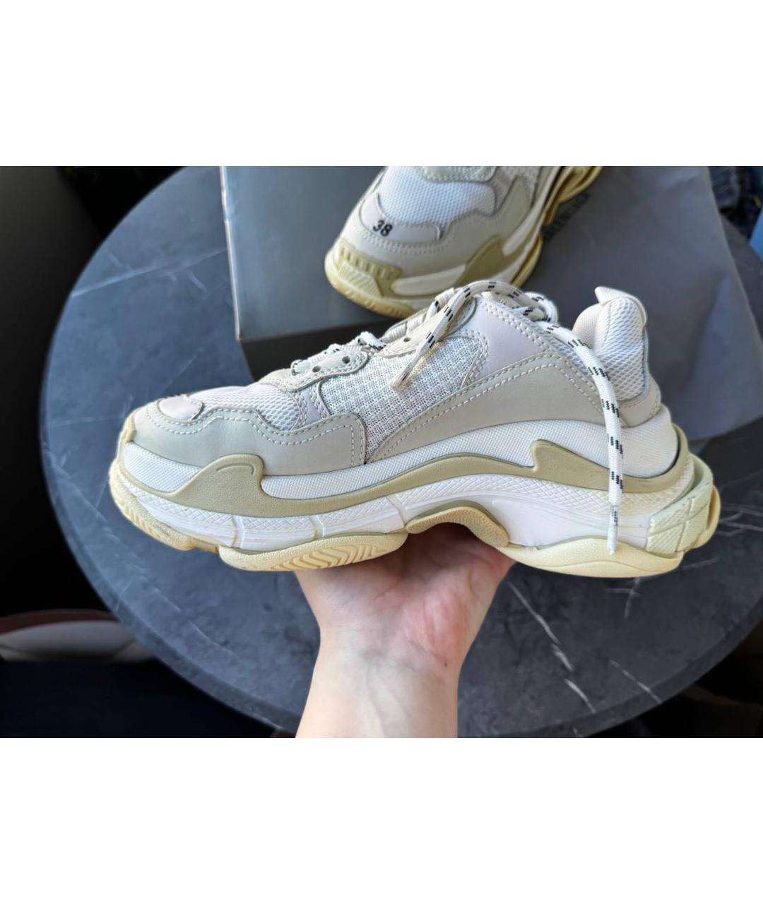 BALENCIAGA Белые текстильные кроссовки, фото 7