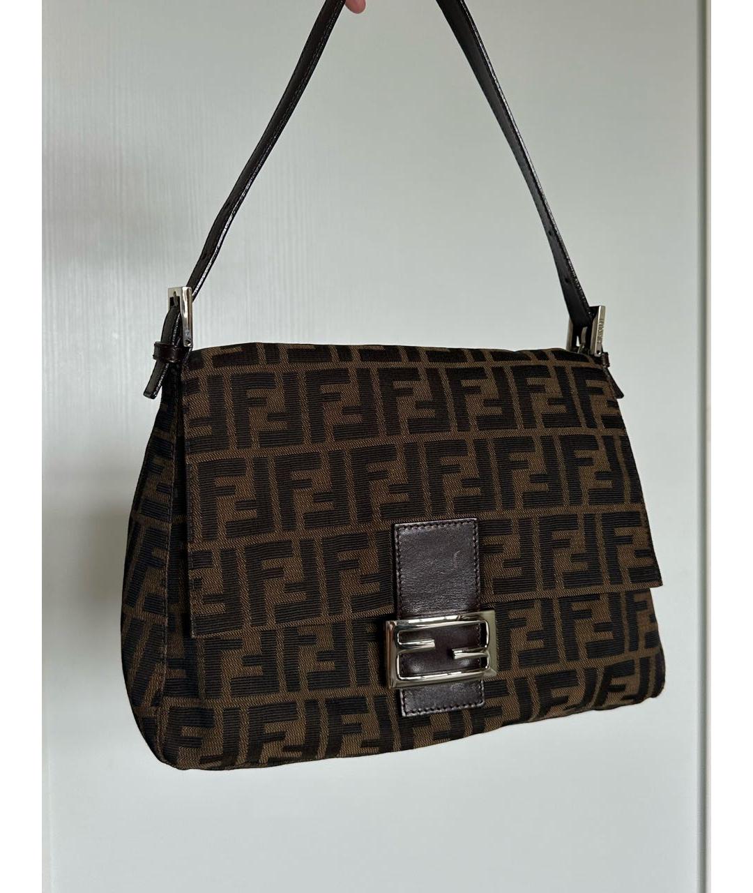 FENDI Коричневая тканевая сумка через плечо, фото 9