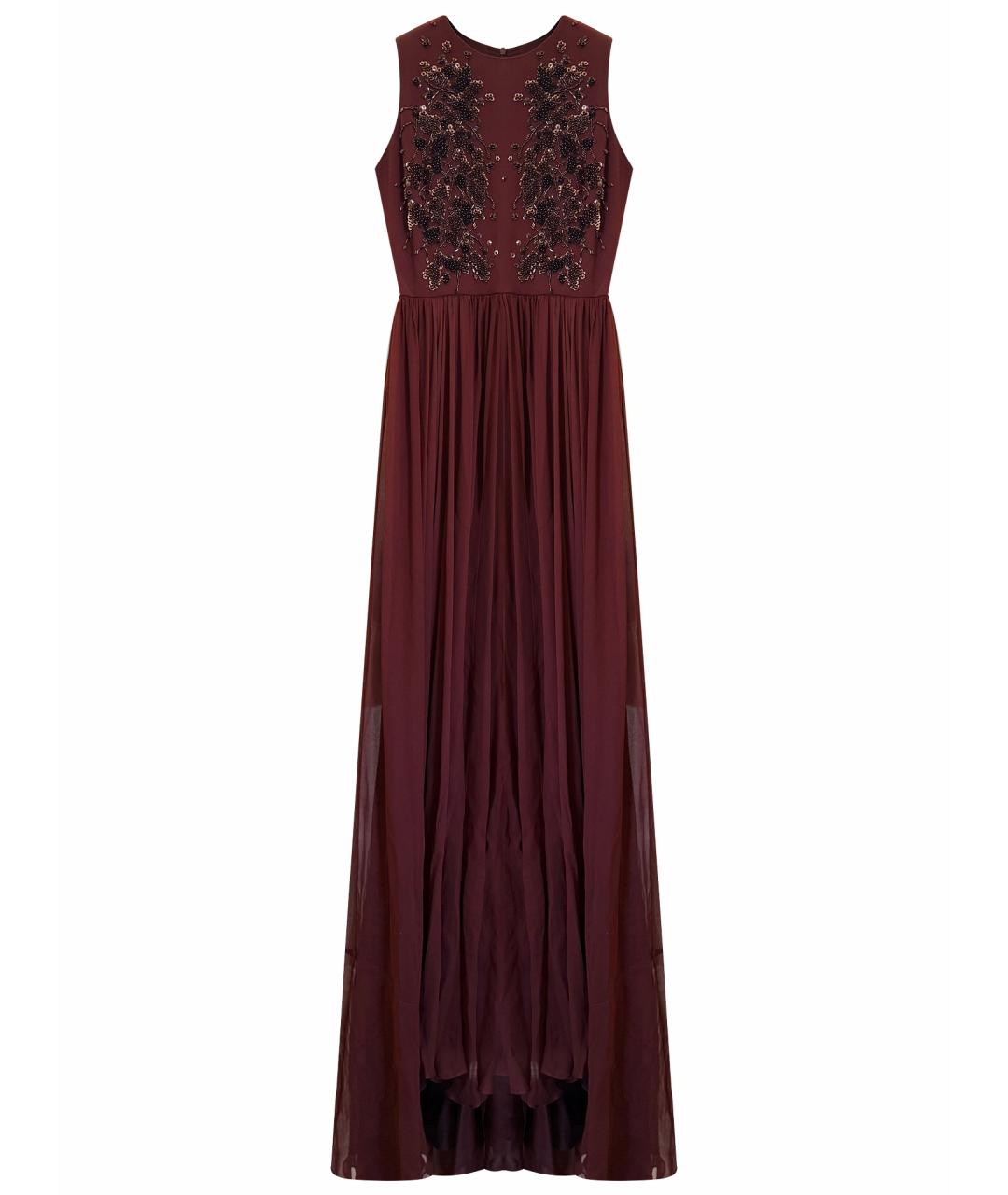 JENNY PACKHAM Бордовое шифоновое вечернее платье, фото 1