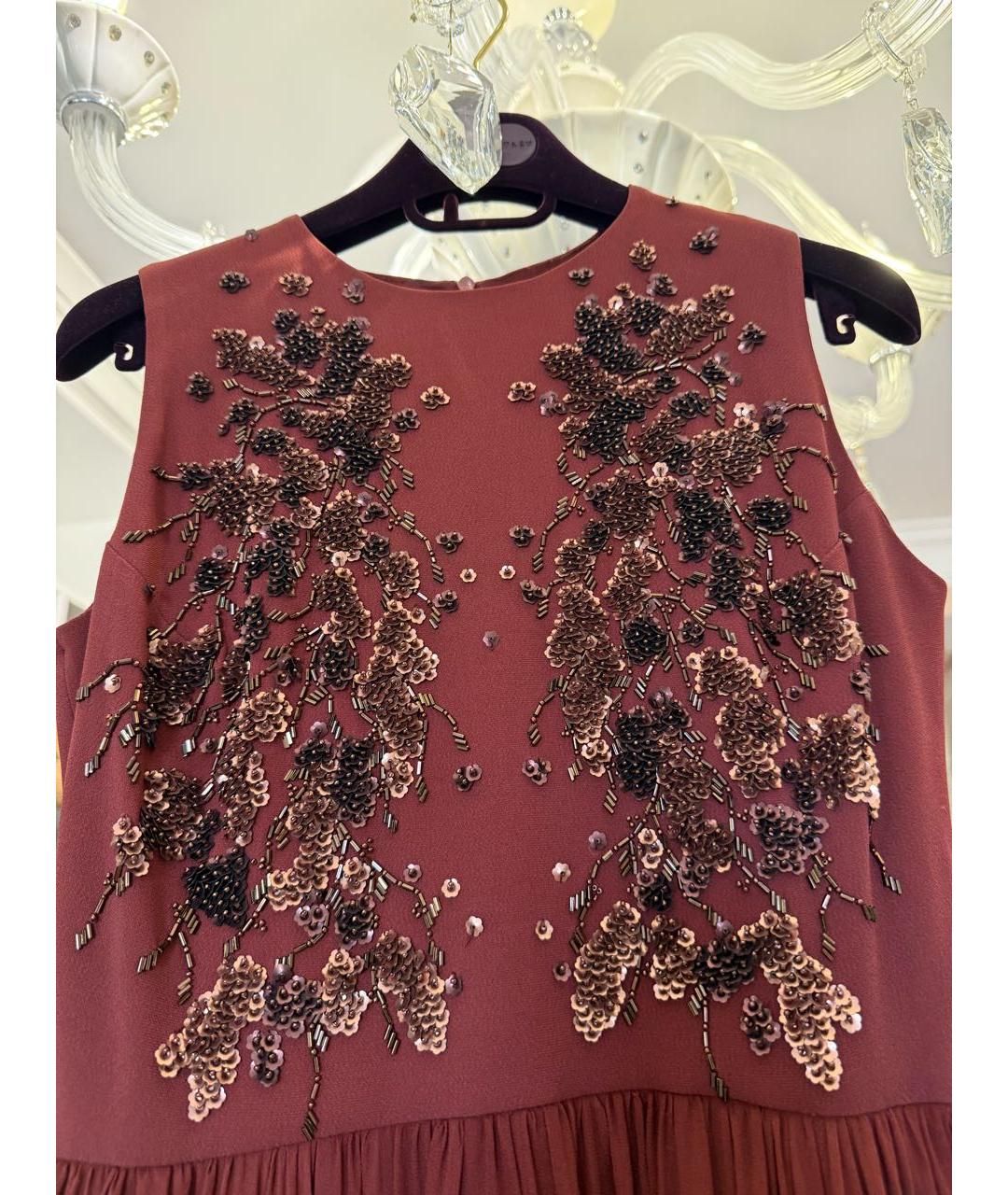 JENNY PACKHAM Бордовое шифоновое вечернее платье, фото 2