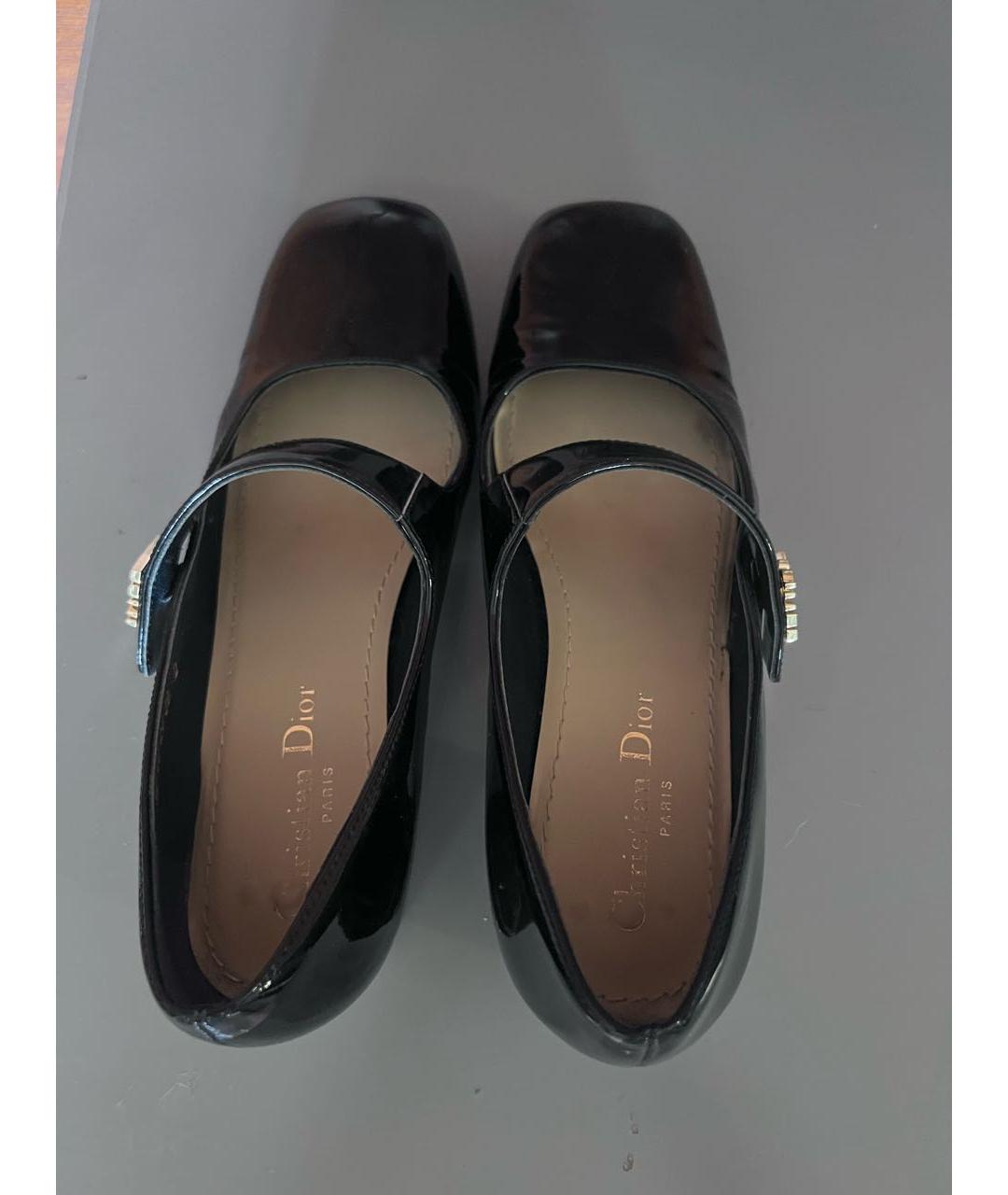 CHRISTIAN DIOR Черные туфли из лакированной кожи, фото 3