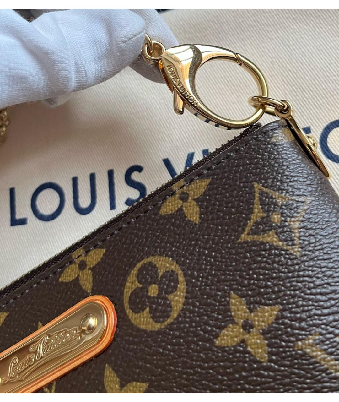 LOUIS VUITTON Коричневая сумка с короткими ручками из канвы, фото 7