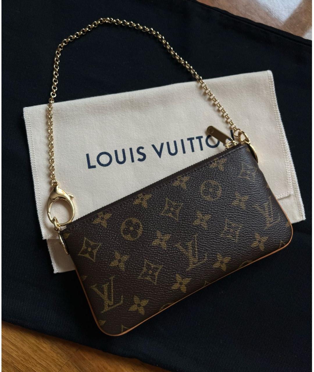 LOUIS VUITTON Коричневая сумка с короткими ручками из канвы, фото 3