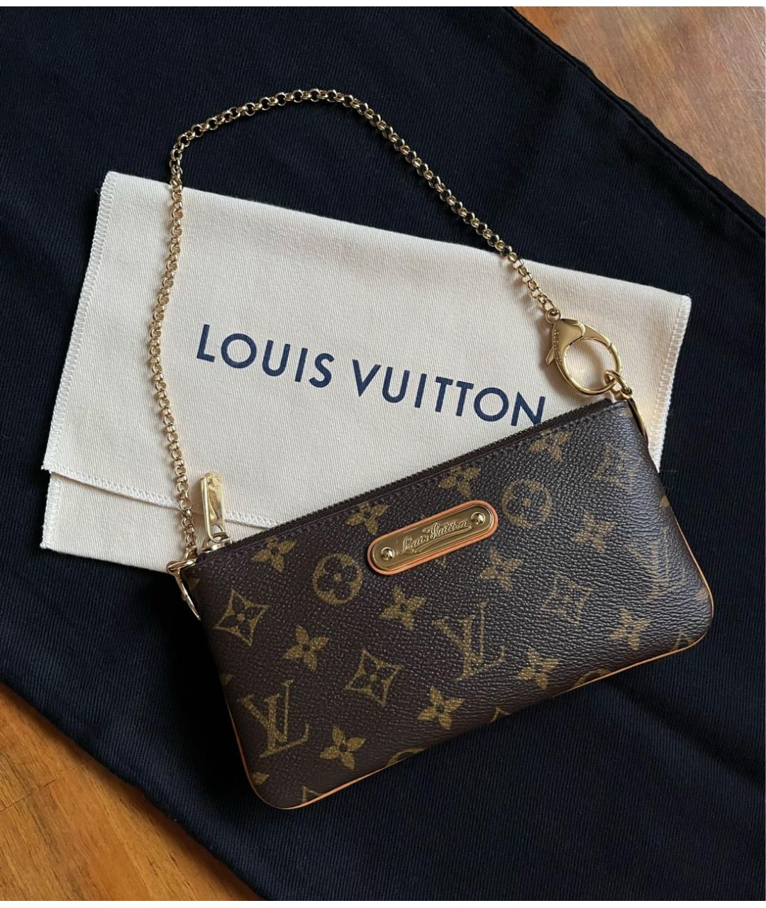 LOUIS VUITTON Коричневая сумка с короткими ручками из канвы, фото 2