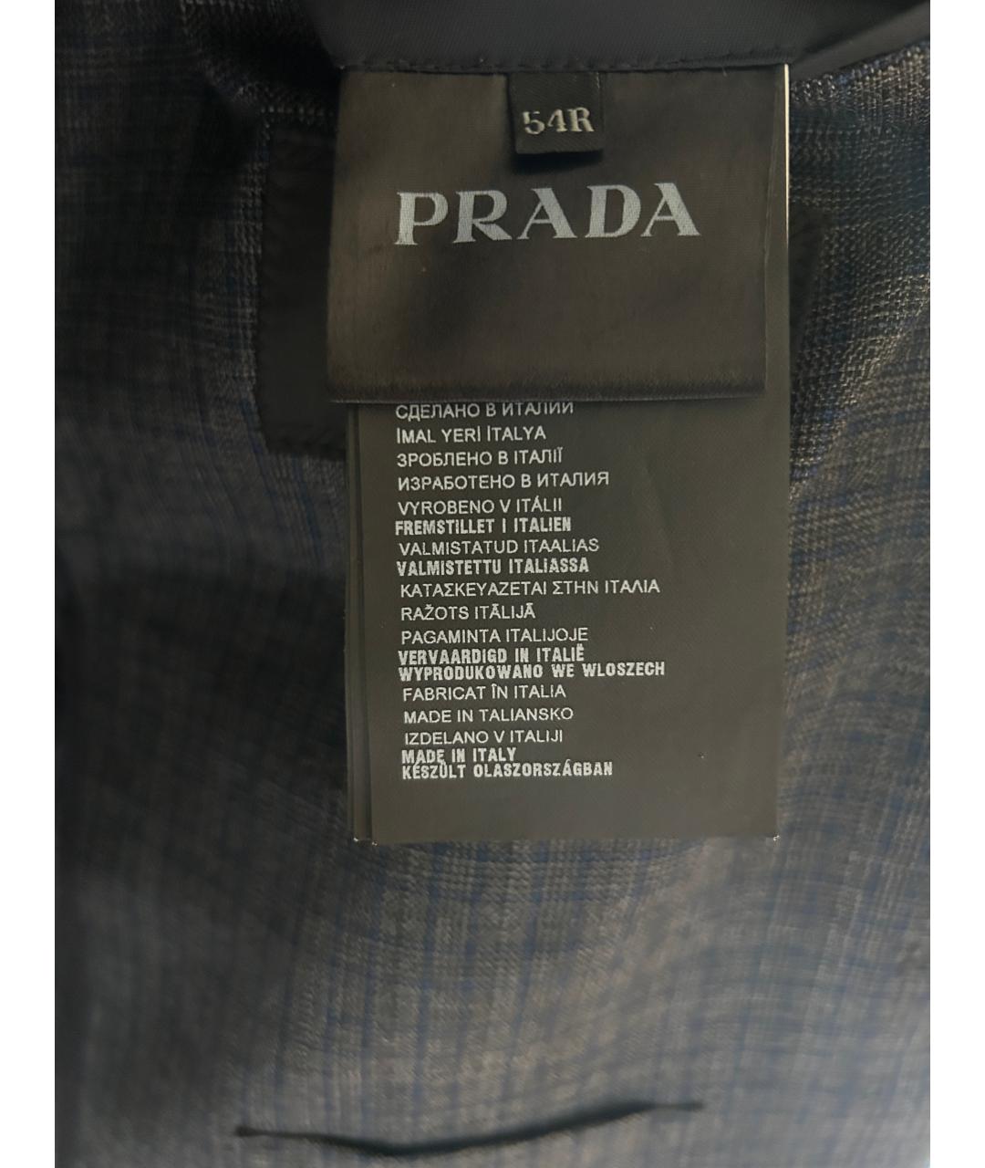 PRADA Серый шерстяной пиджак, фото 5
