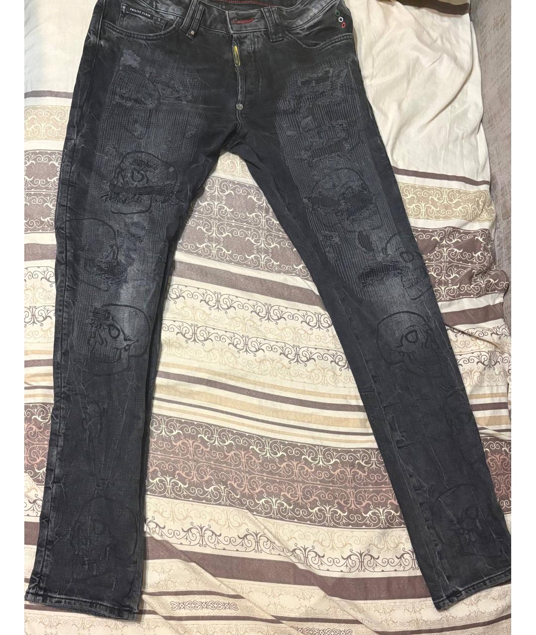 PHILIPP PLEIN Черные хлопковые джинсы скинни, фото 4