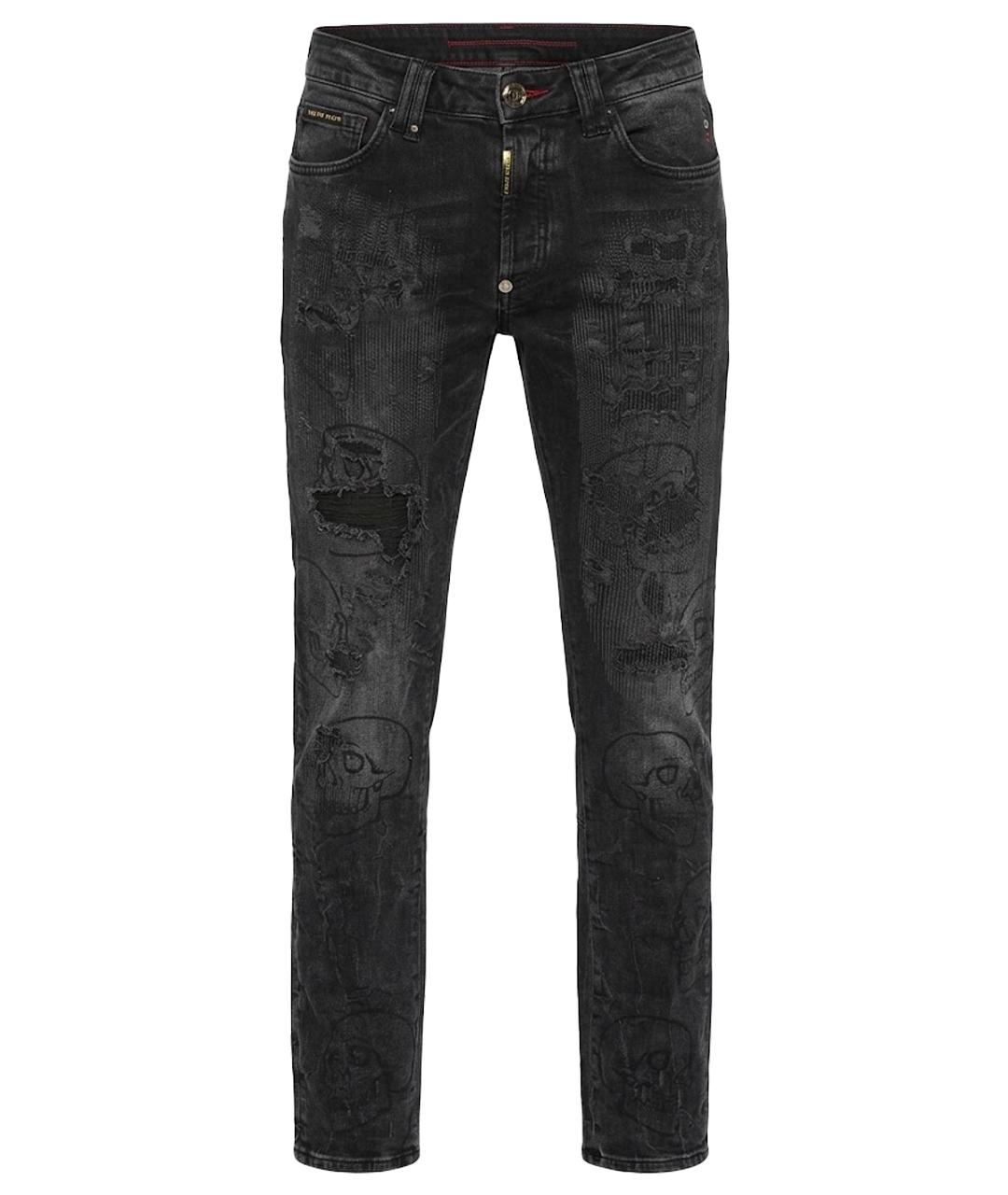 PHILIPP PLEIN Черные хлопковые джинсы скинни, фото 1