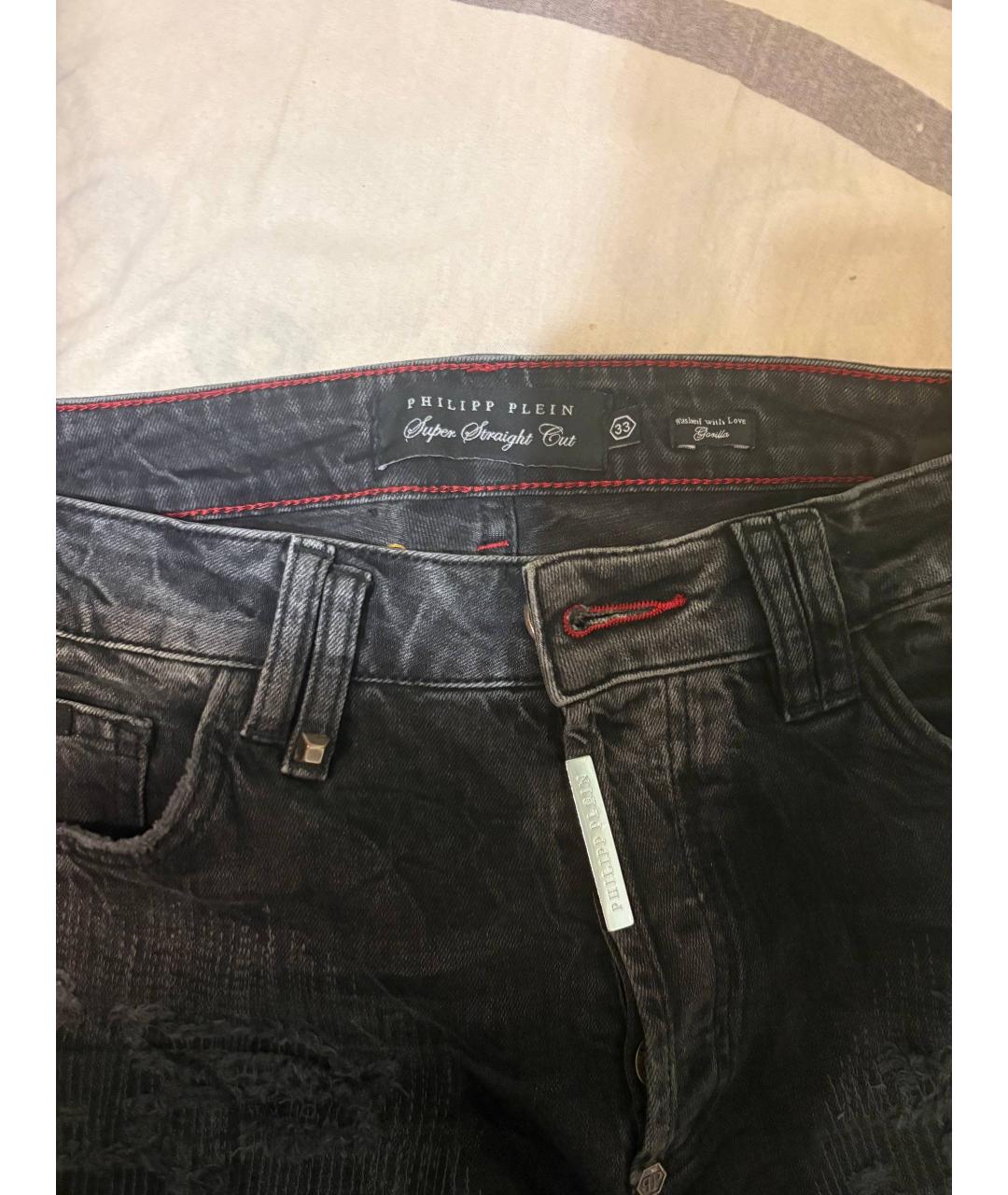 PHILIPP PLEIN Черные хлопковые джинсы скинни, фото 3