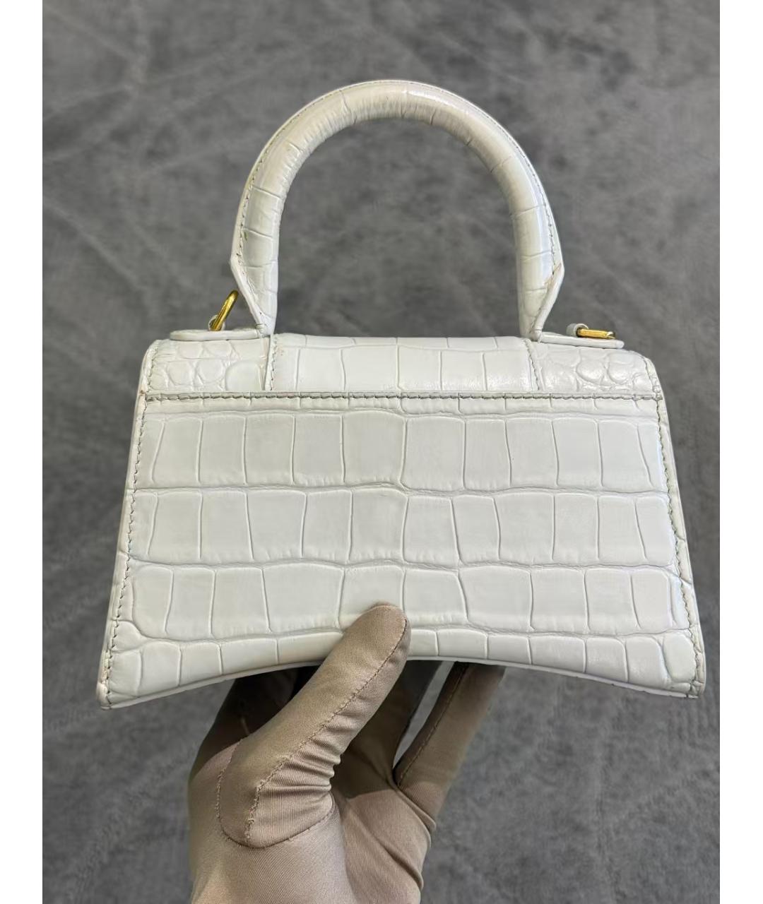BALENCIAGA Белая кожаная сумка через плечо, фото 3