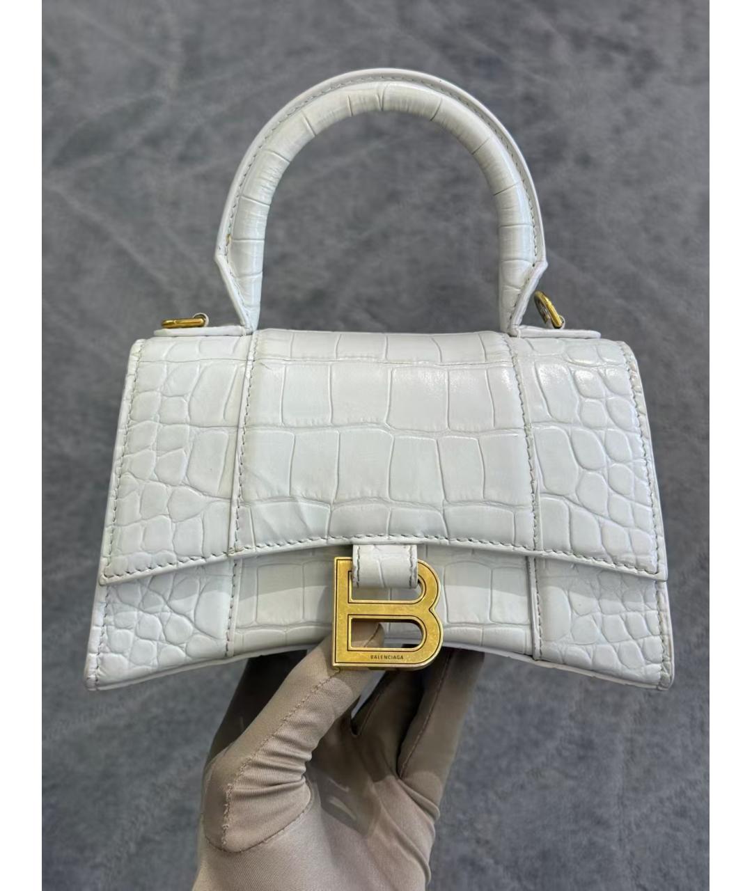 BALENCIAGA Белая кожаная сумка через плечо, фото 2