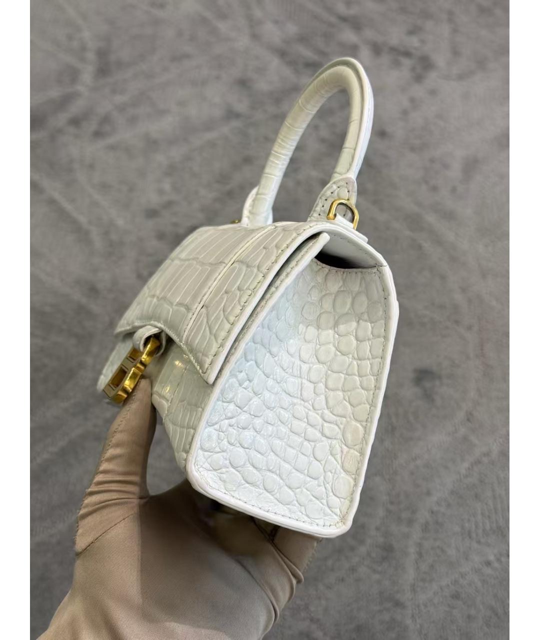 BALENCIAGA Белая кожаная сумка через плечо, фото 4