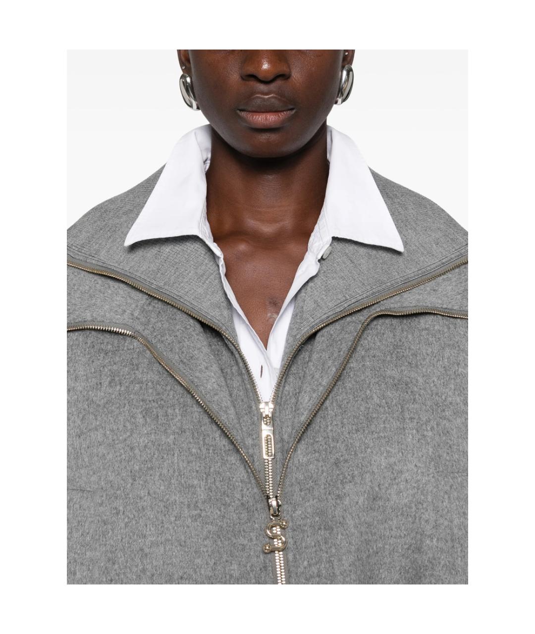 SPORTMAX Серая шерстяная куртка, фото 4