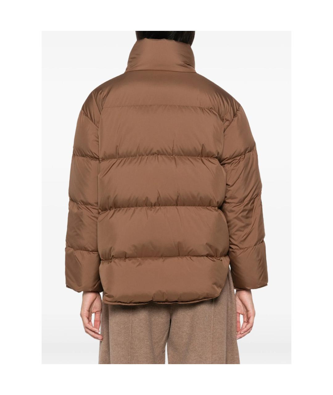 MAX MARA STUDIO Коричневая полиэстеровая куртка, фото 4