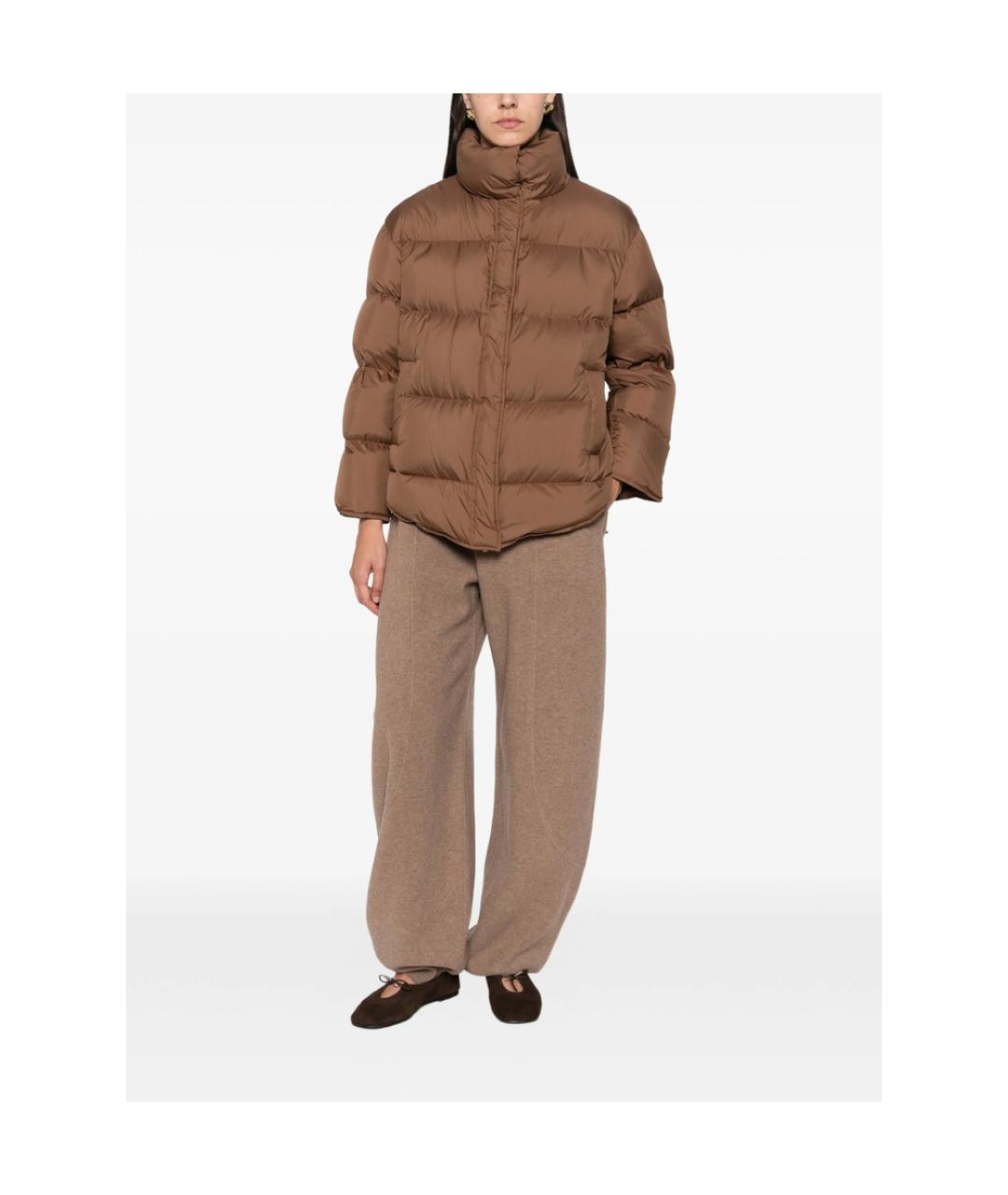 MAX MARA STUDIO Коричневая полиэстеровая куртка, фото 2